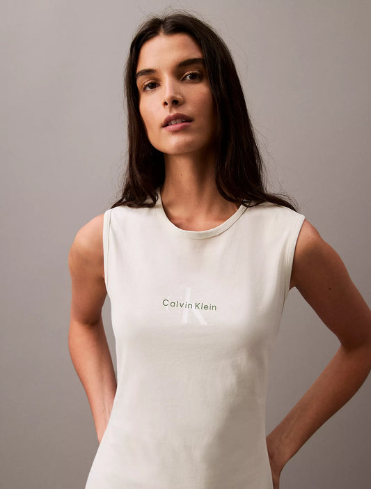 Vestido sin mangas con estampado central