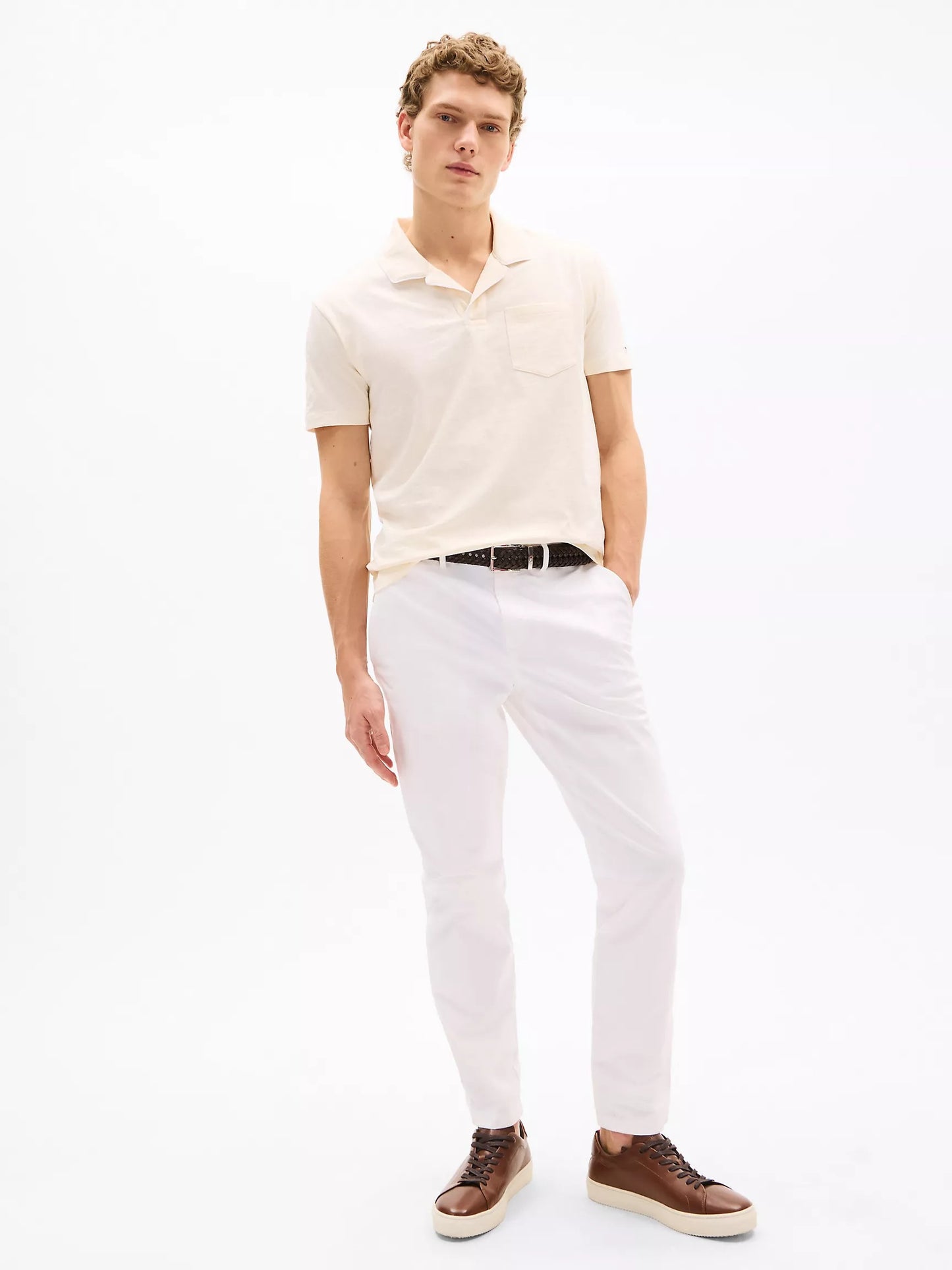 Chemise regular de algodón con bolsillo
