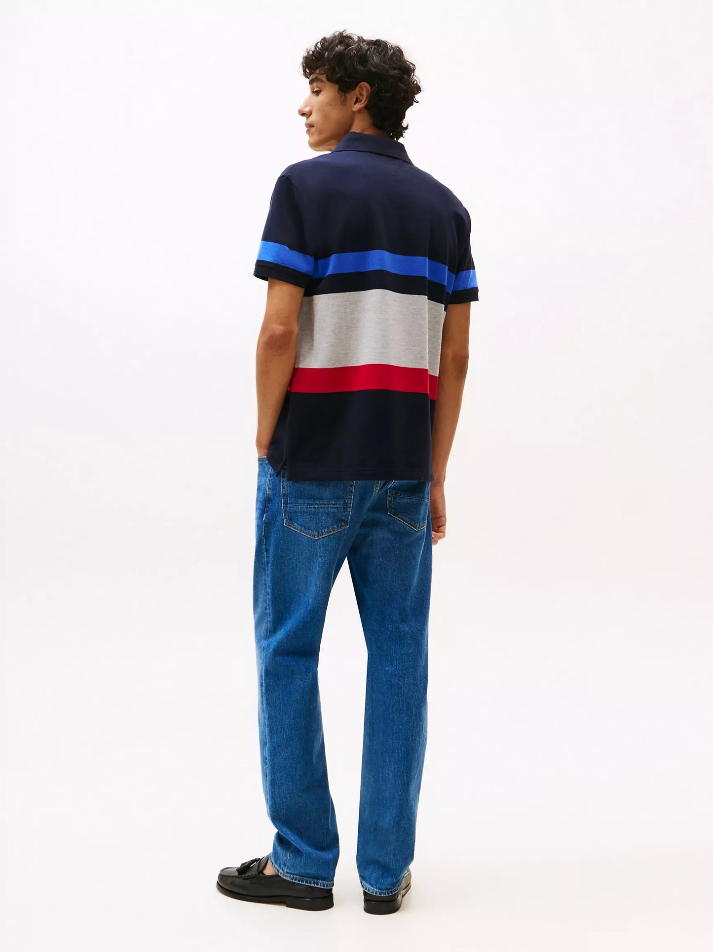 Chemise de colores combinados en franjas