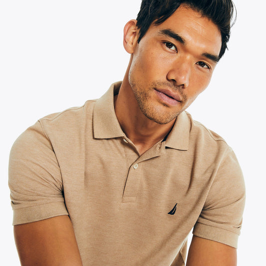 Chemise regular unicolor con logo heathered