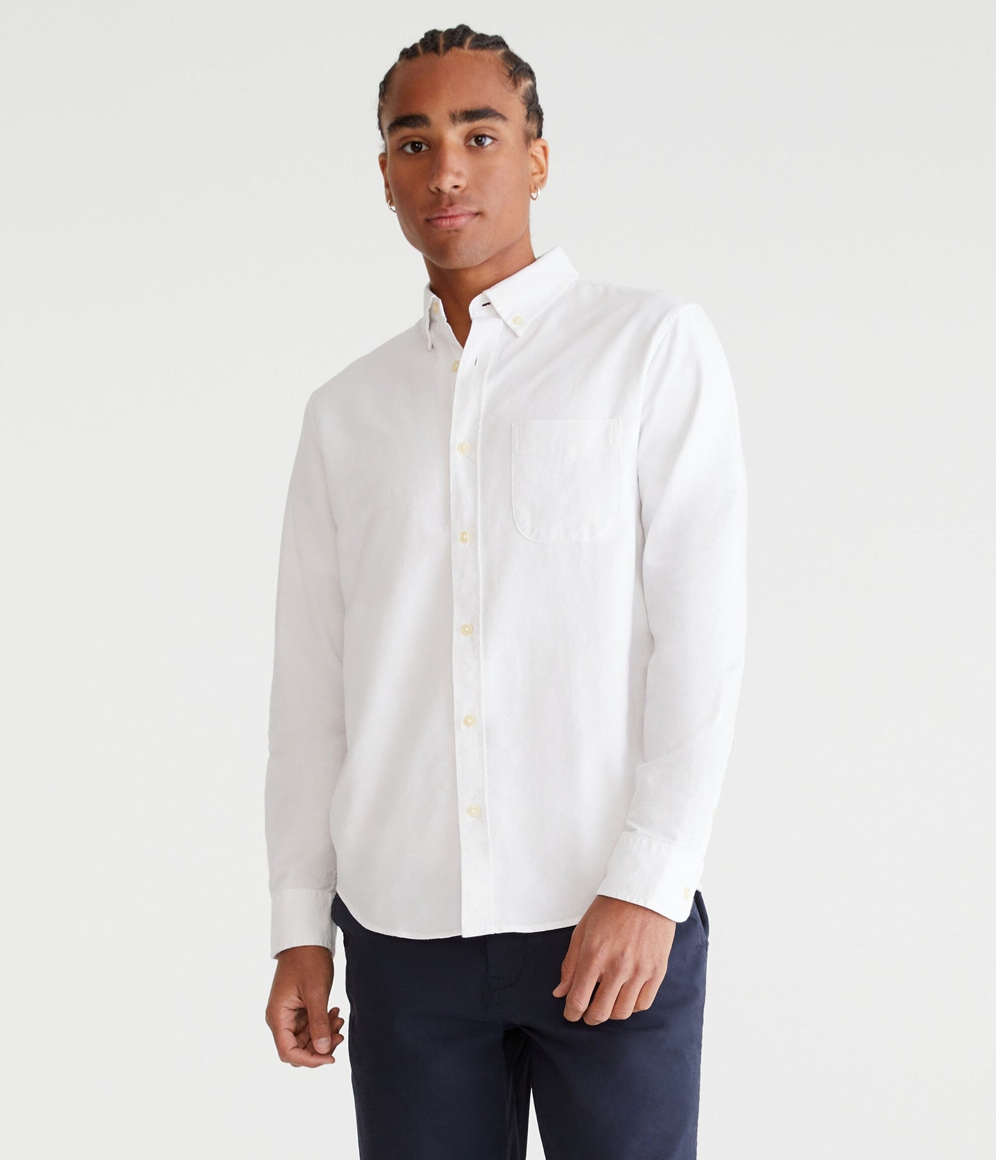 Camisa manga larga unicolor oxford