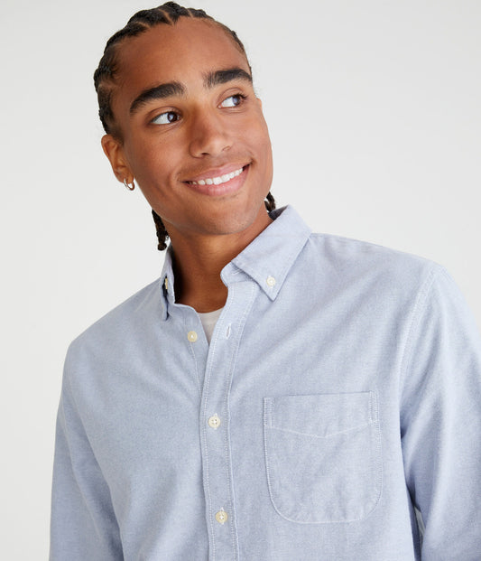 Camisa manga larga unicolor oxford