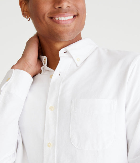 Camisa manga larga unicolor oxford