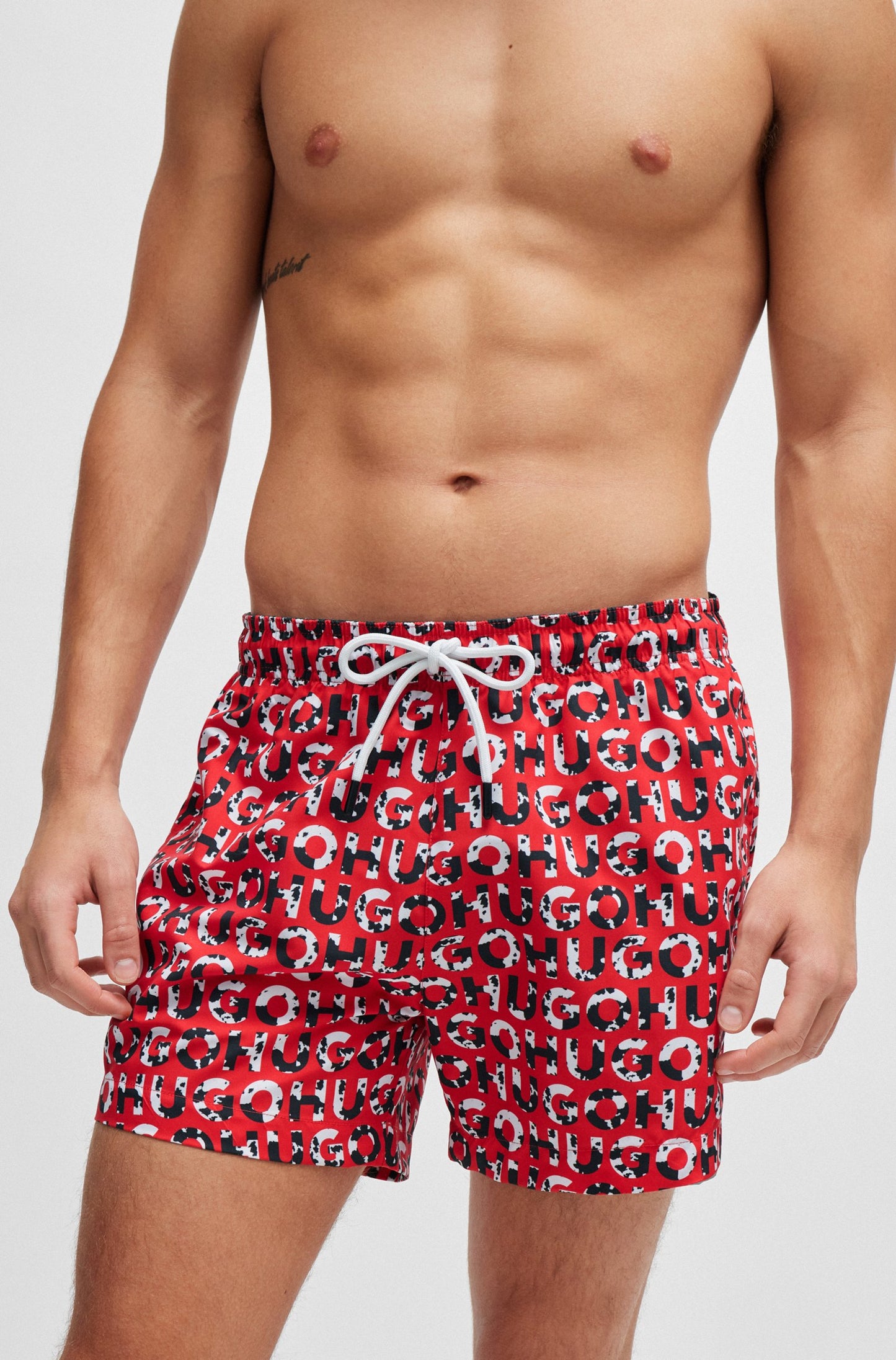 Traje de baño con estampado de logo 5" secado rápido