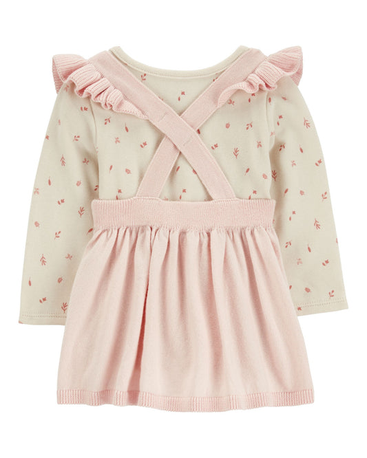 Conjunto body manga larga y braga para niña