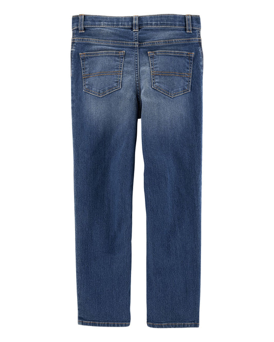 Jean recto con lavado oscuro para niño