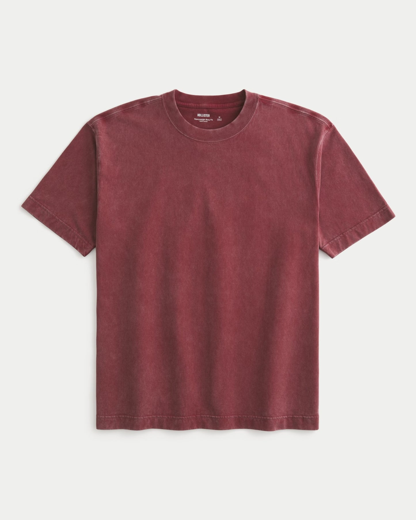 Franela holgada cuello redondo unicolor con lavado