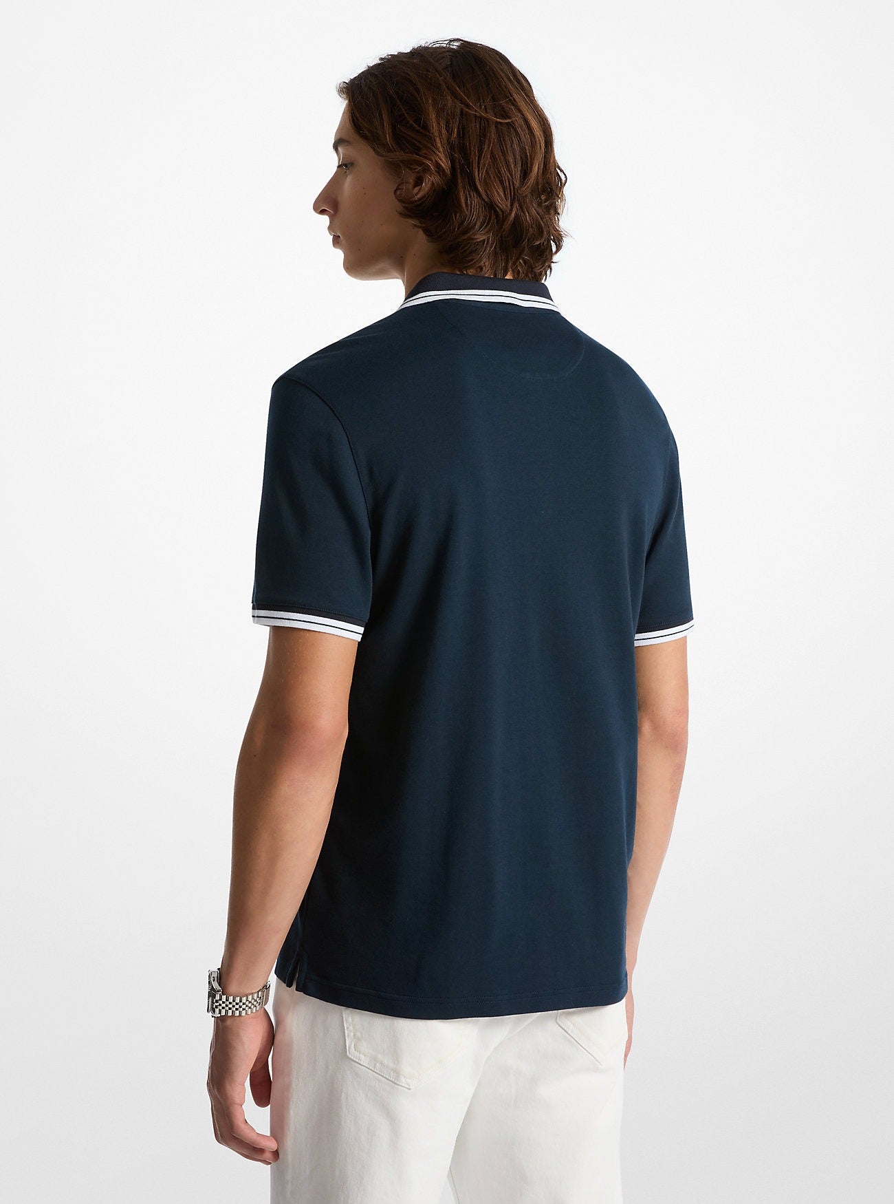 Chemise regular con cuello y mangas ribeteadas
