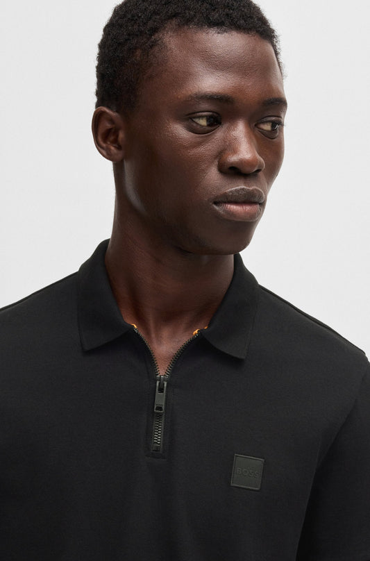 Chemise ajustada unicolor con cremallera y logo