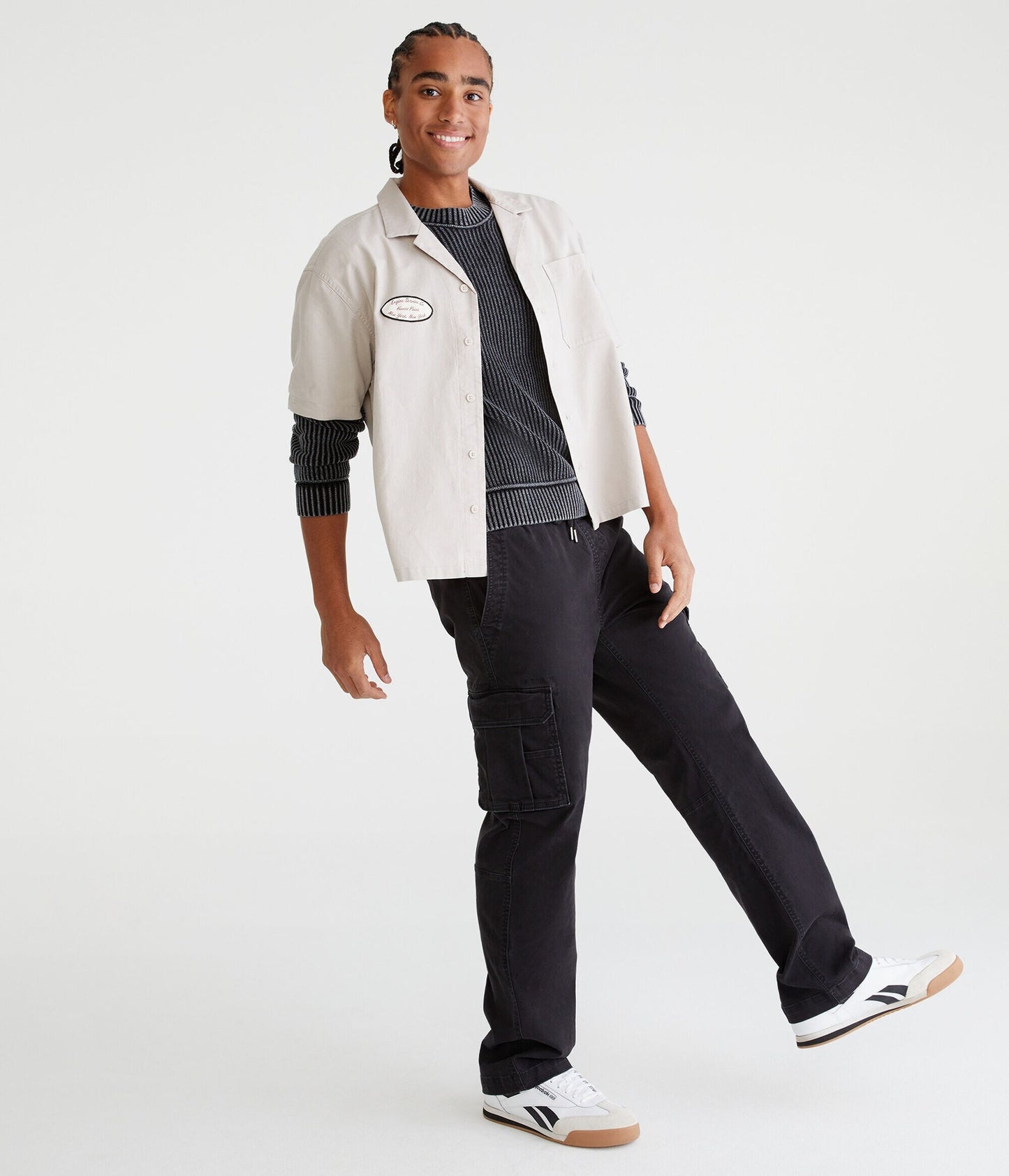 Pantalón cargo recto negro