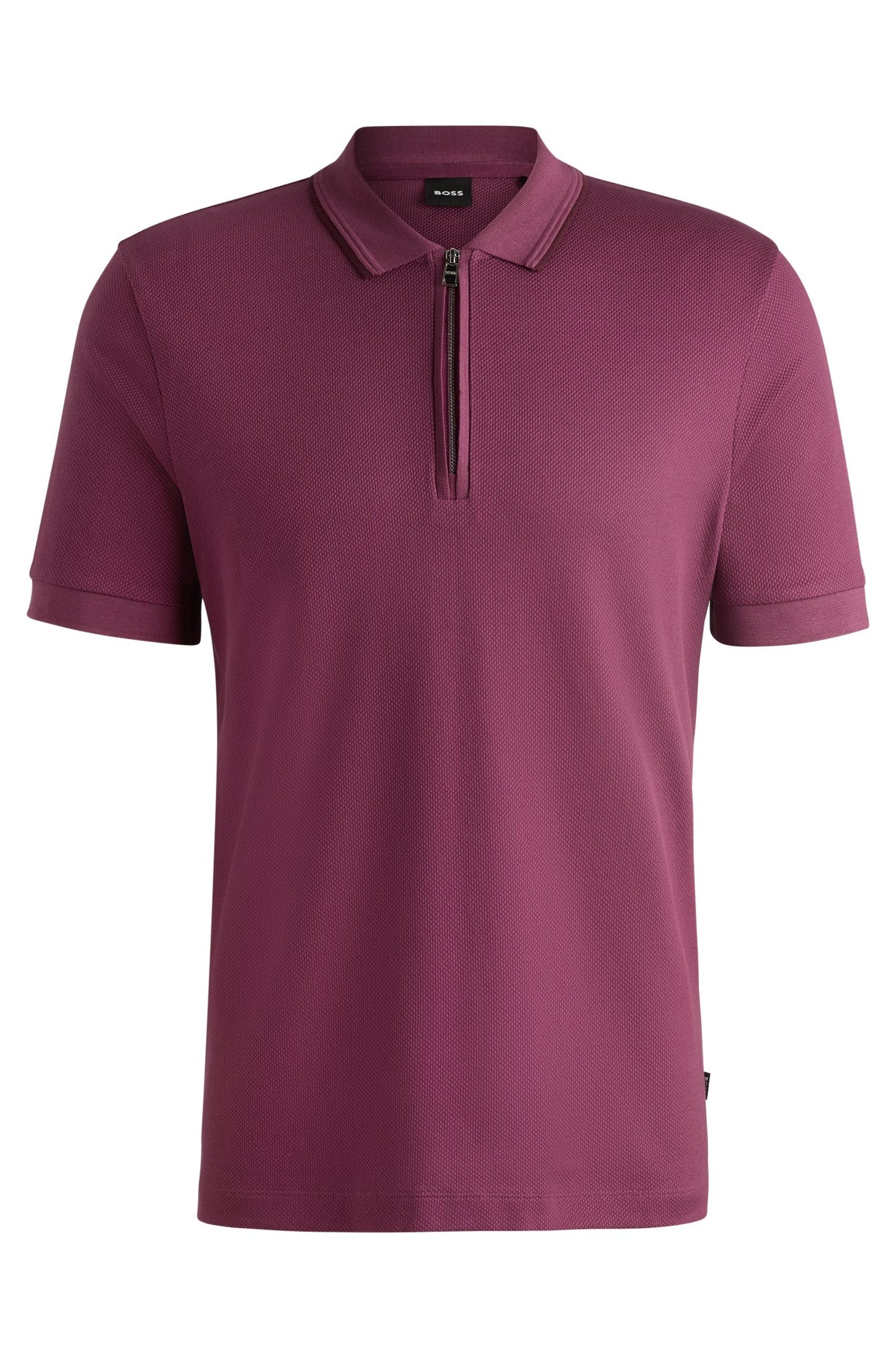 Chemise texturizada unicolor con cremallera