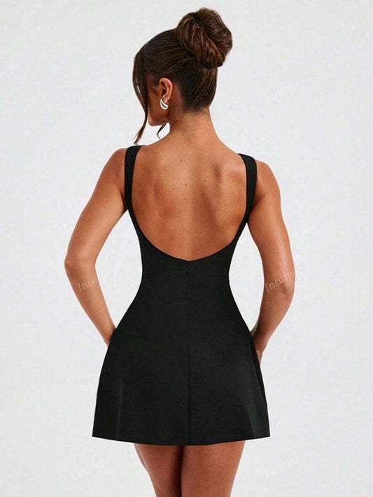 Vestido acampanado de espalda descubierta