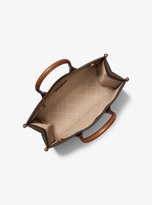 Cartera mediana tipo tote Mirella con logo estampado