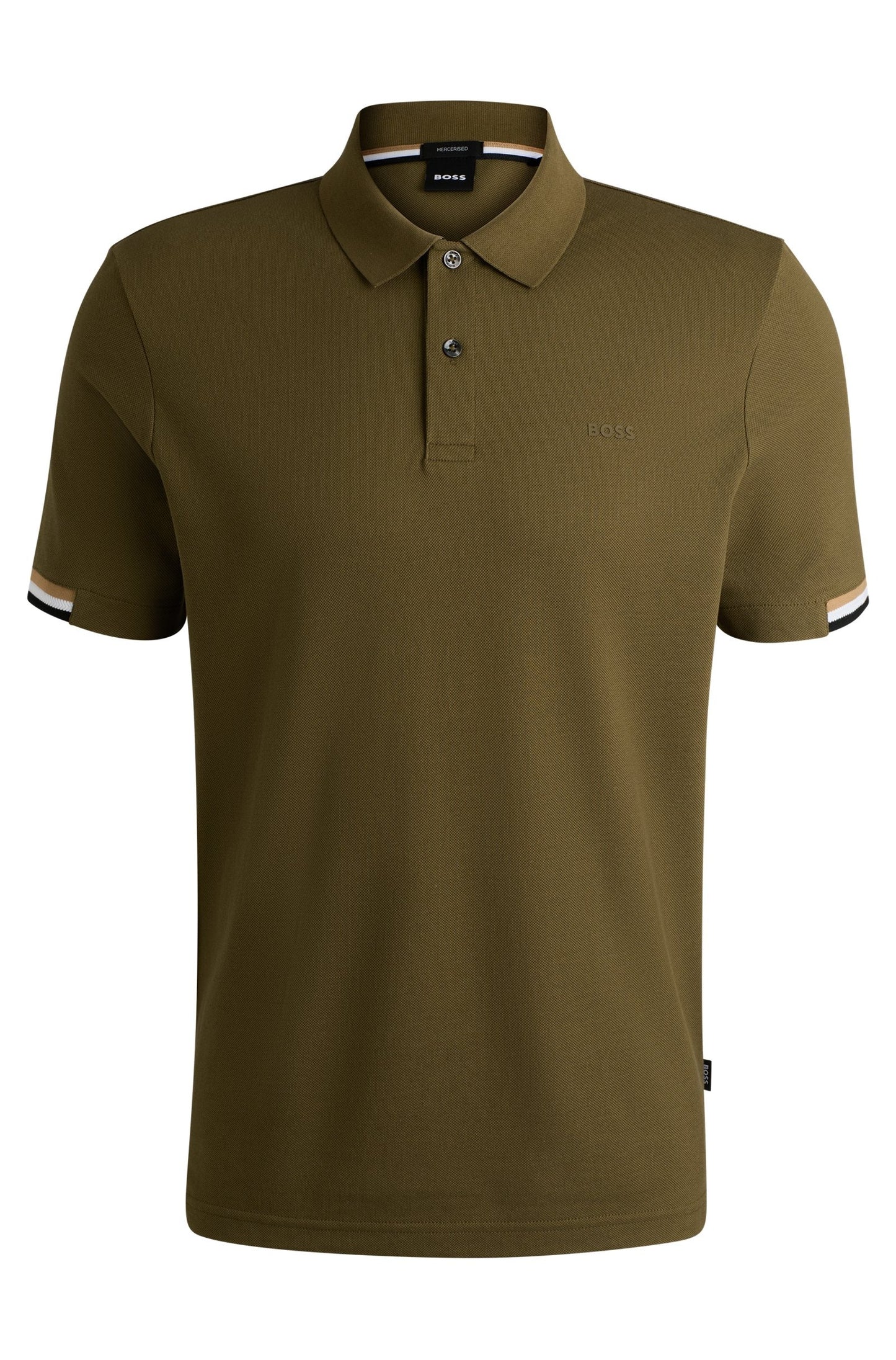 Chemise regular con logo estampado y mangas ribeteadas