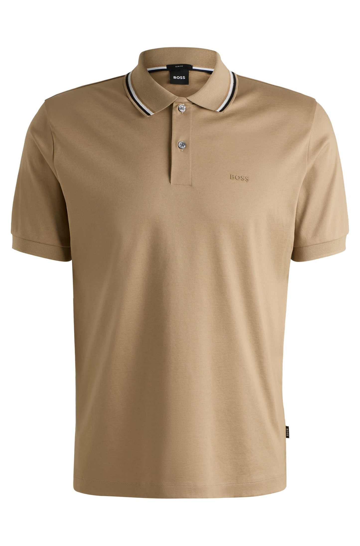 Chemise ajustada con logo estampado y cuello ribeteado