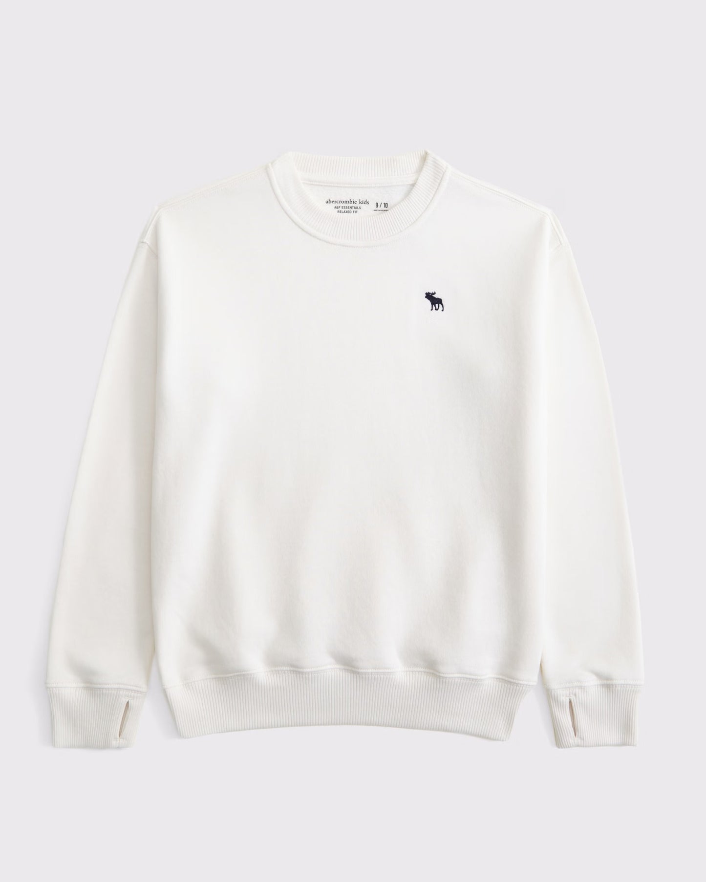 Sudadera cuello redondo unicolor con logo para niño