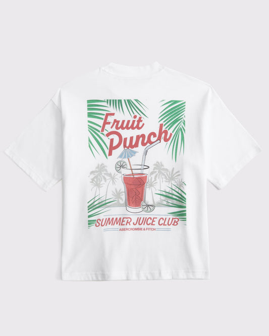 Franela cuello redondo con estampado posterior para niño