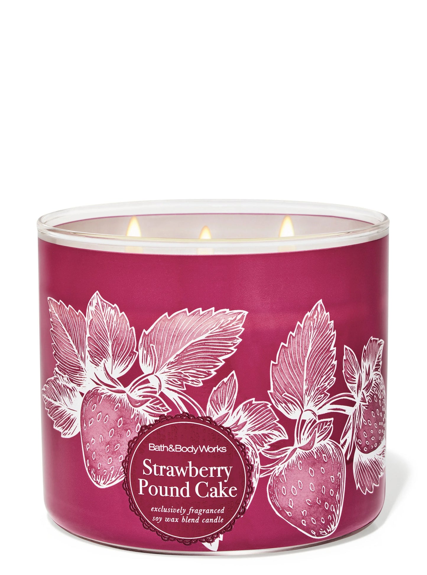 Vela 3 mechas Strawberry Pound Cake
