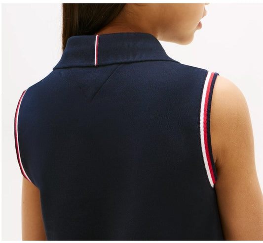 Chemise sin mangas y ribeteado para niña