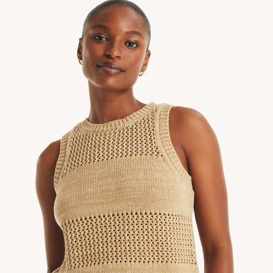 Top sin mangas con patrón tejido