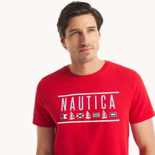 Franela cuello redondo con estampado central