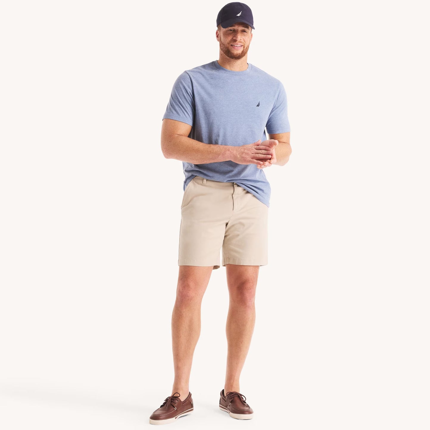 Franela cuello redondo unicolor con logo heathered para grandes