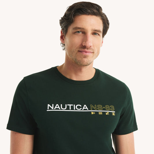 Franela cuello redondo con estampado central