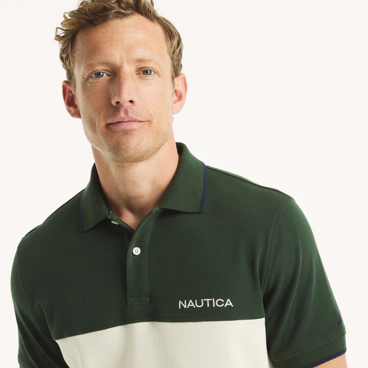 Chemise de algodón ajustada con colores combinados