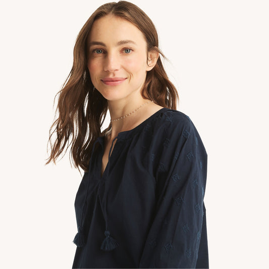 Blusa cuello en V manga larga