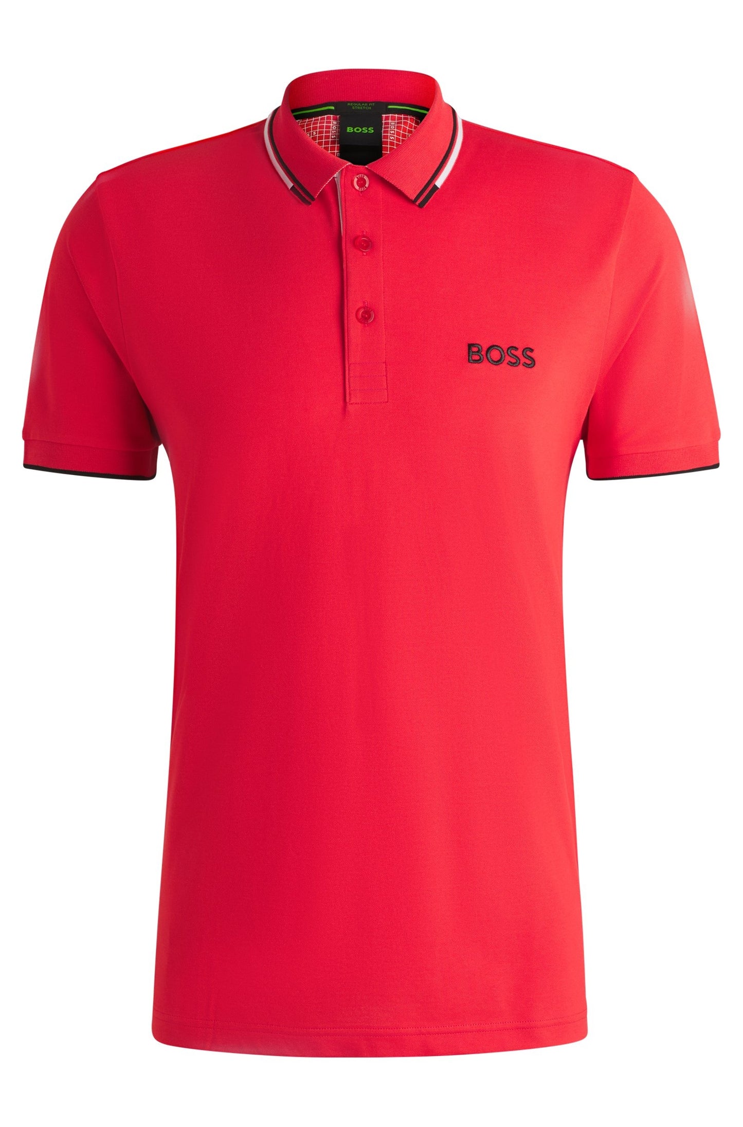 Chemise regular con logo borado y cuello ribeteado