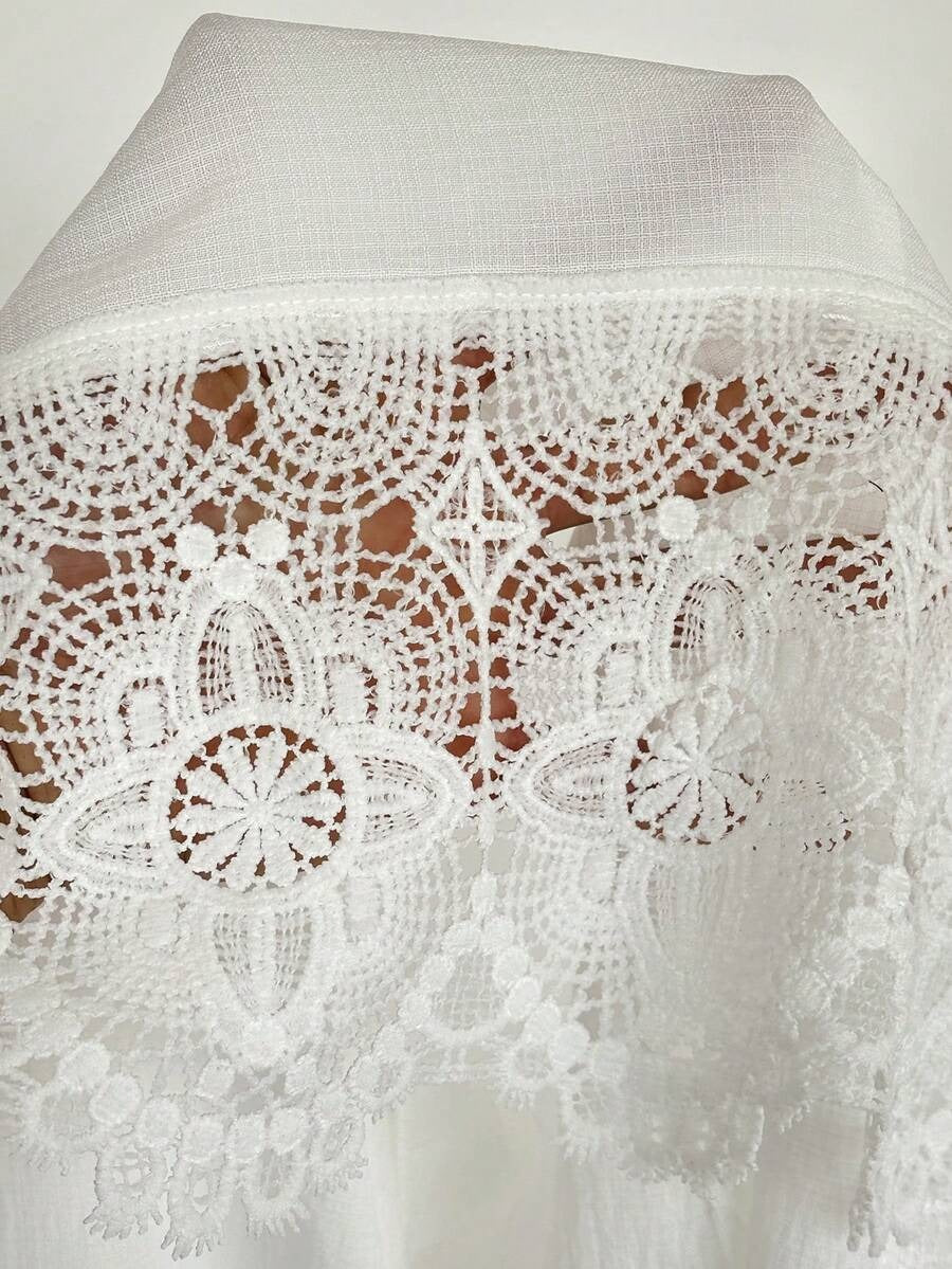 Blusa sin mangas con parche de encaje