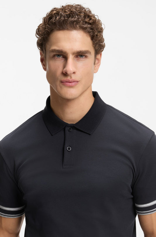 Chemise ajustada de algodón con mangas ribeteadas