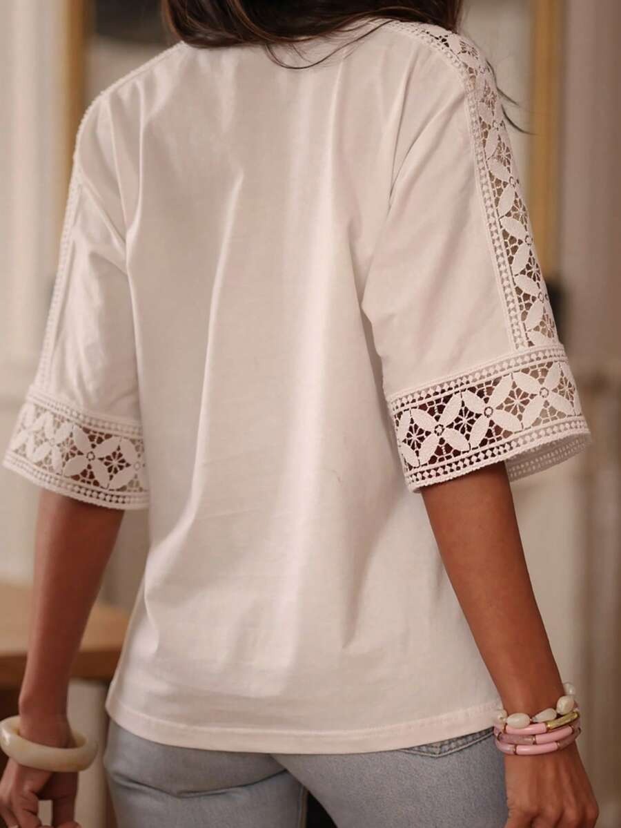 Blusa de mangas tejidas