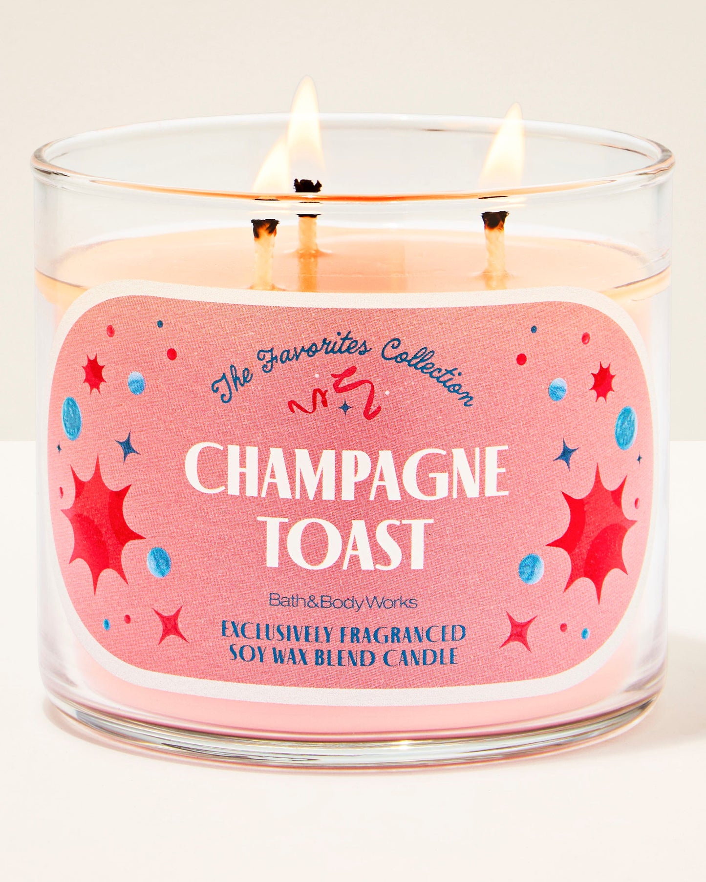 Vela 3 mechas Champagne Toast