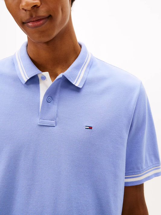 Chemise regular con cuello y mangas ribeteadas