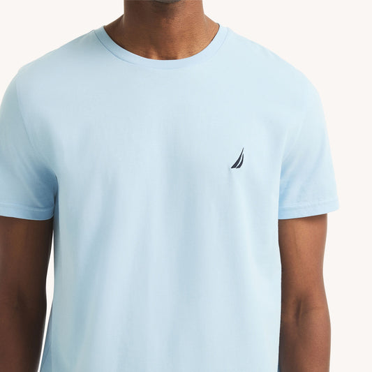 Franela cuello redondo unicolor con logo