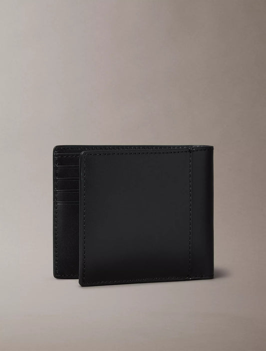 Cartera de caballero doble con logo de metal