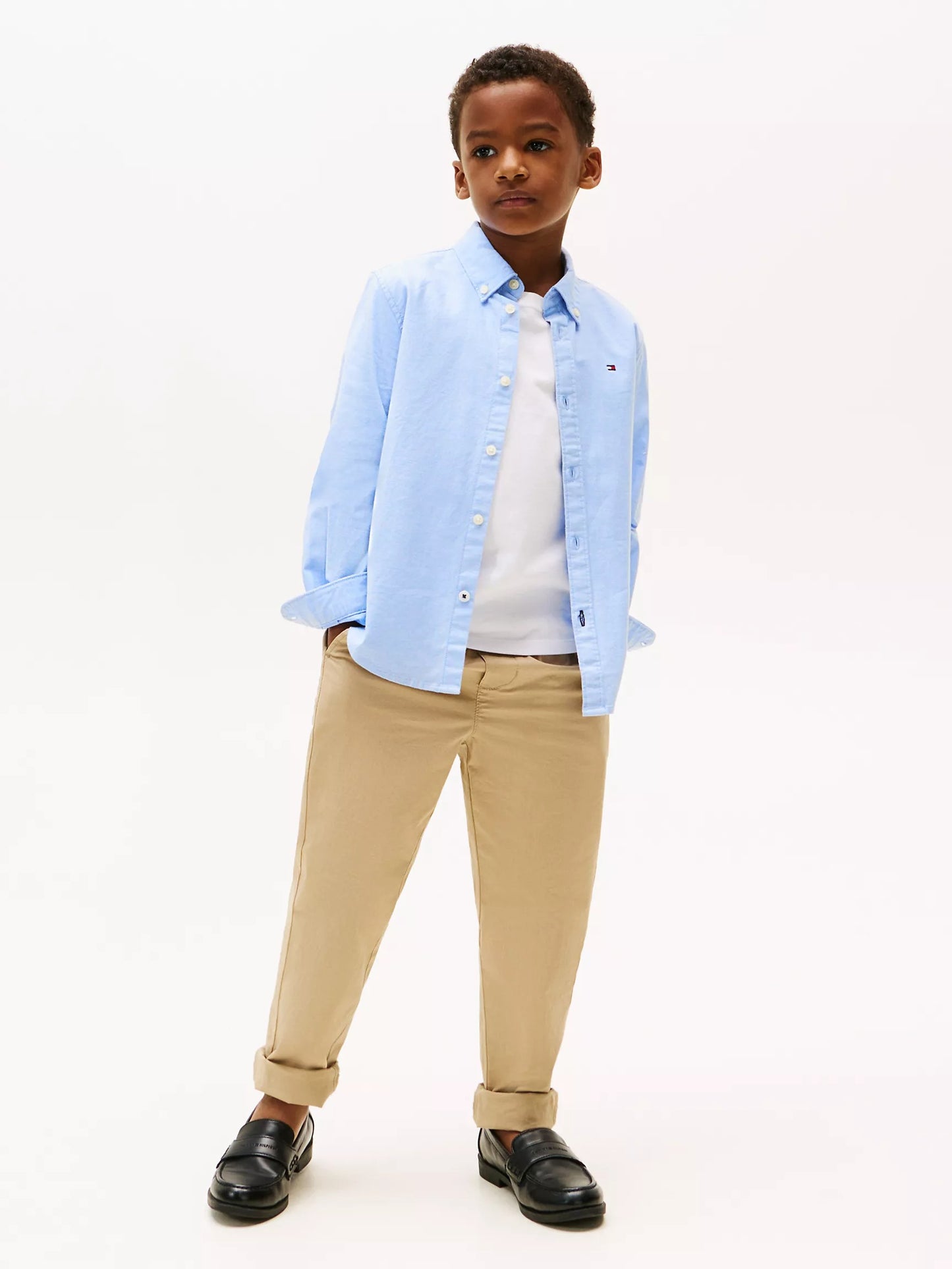 Camisa manga larga oxford para niño