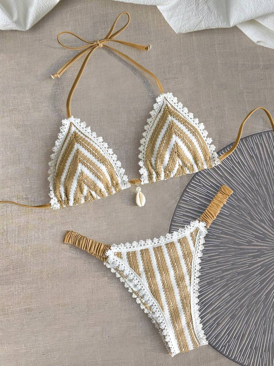 Bikini con textura de encaje