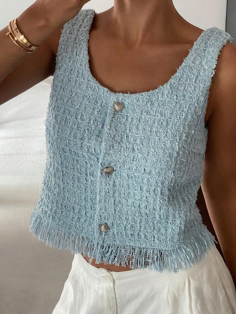 Blusa elegante botones de corazón