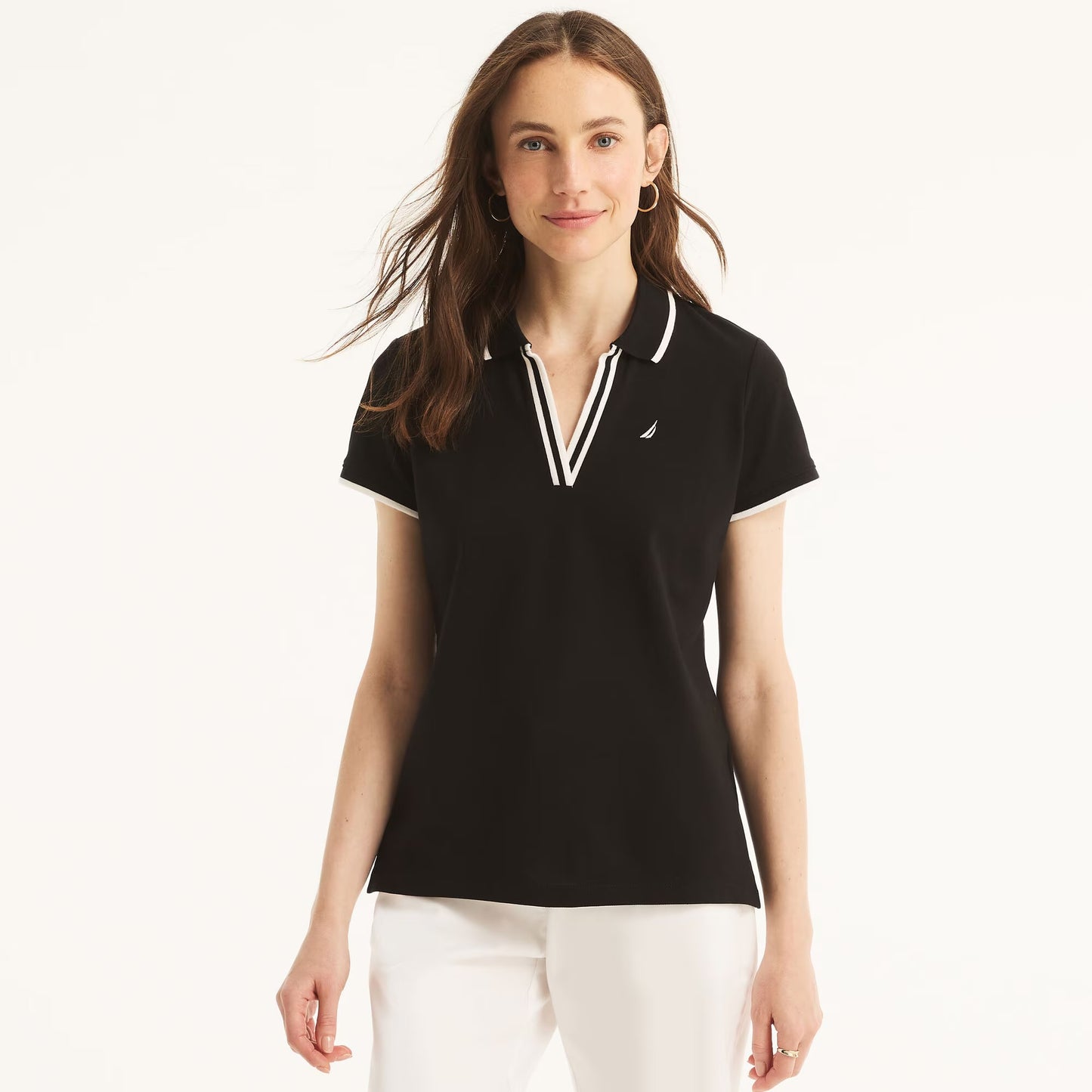 Chemise cuello en V sin botones