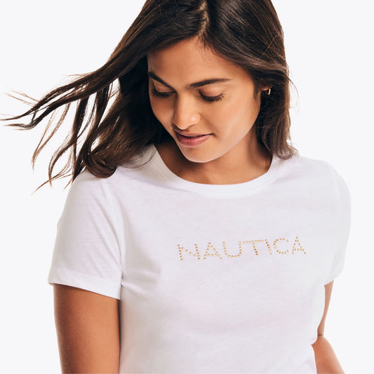 Franela cuello redondo con logo estampado