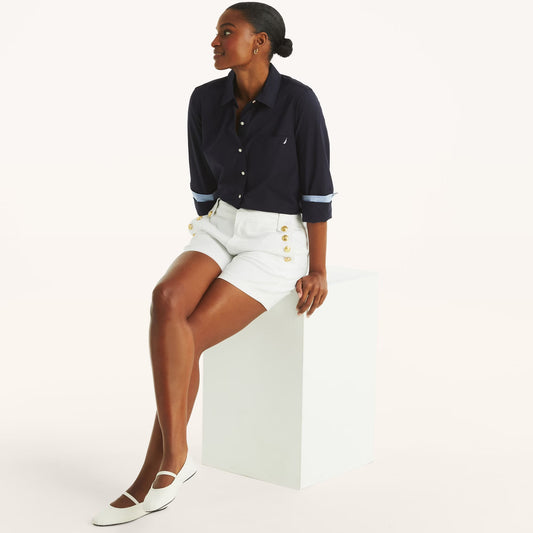 Camisa manga larga unicolor con logo