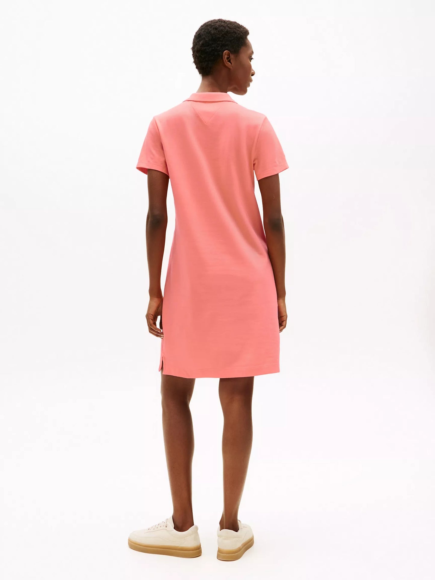 Vestido tela pique unicolor con logo
