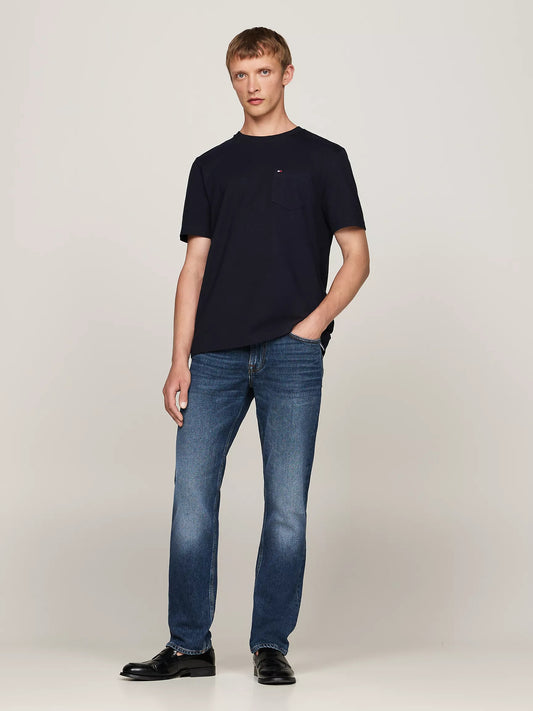 Franela cuello redondo unicolor con bolsillo