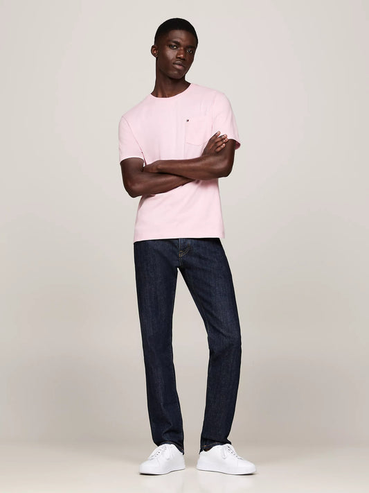 Franela cuello redondo unicolor con bolsillo