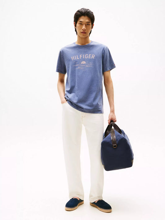 Franela cuello redondo con estampado central