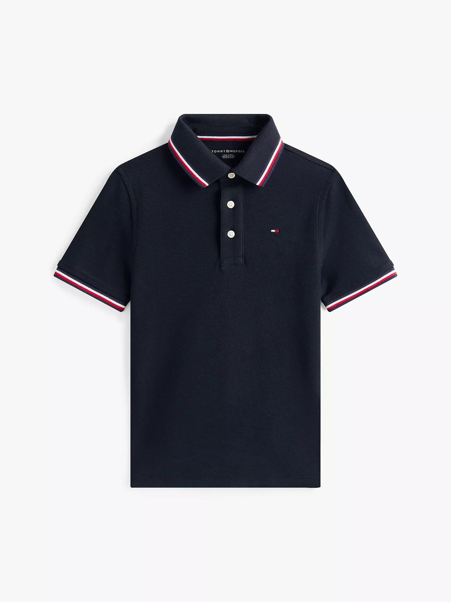 Chemise unicolor con cuello ribeteado para niño