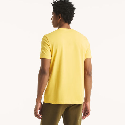 Franela cuello redondo unicolor con logo