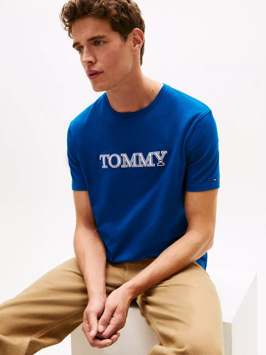 Franela cuello redondo con logo bordado central